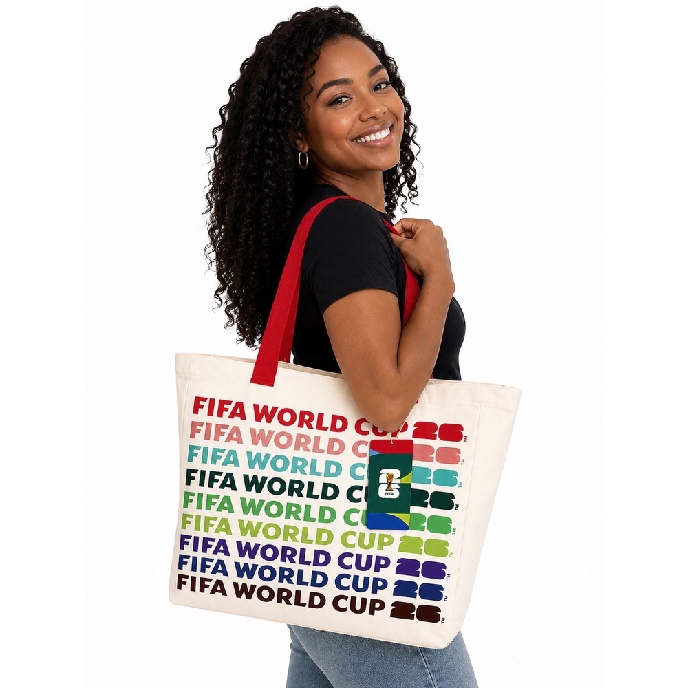 FIFA World‎ Cup 26 Canvas Tote Bag Atelier Sportif Multi Color Logo Cream Red